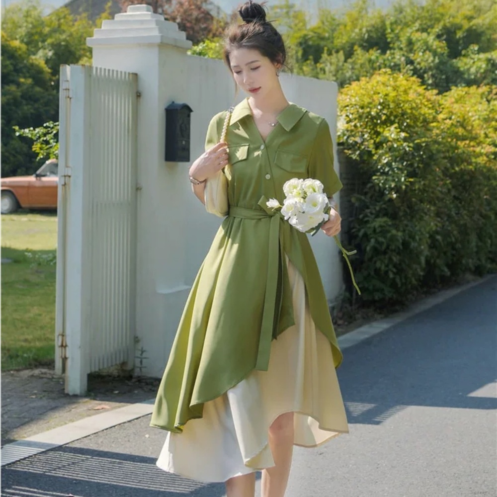 Asymmetrical midi dress